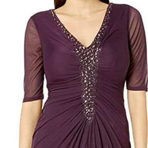 ONYX Nite Women's Long Gown w/Beaded V-Neck